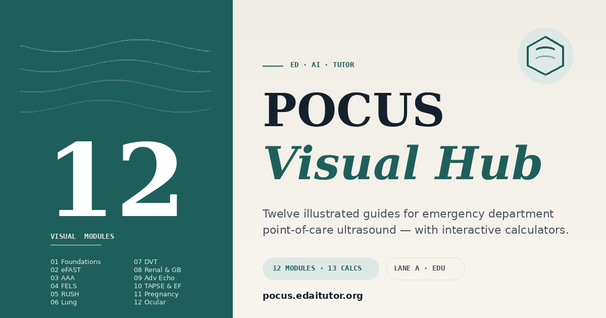 Pocus View Learning ED AI Tutor · POCUS Hub — Visual Curriculum for ED Ultrasound